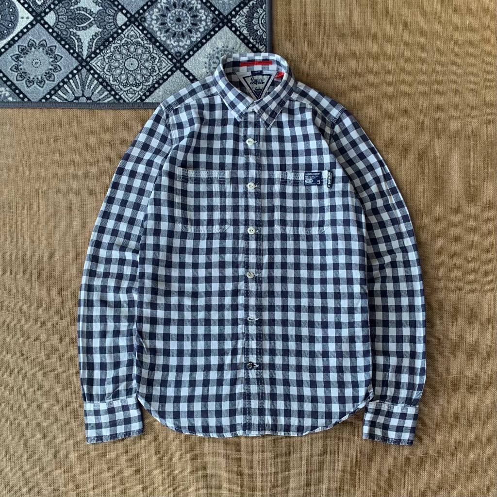 kemeja Flanel Superdry size L slim fit (seperti baru) 100% original 171225E