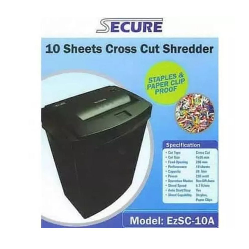 Secure EZSC-10A Paper Shredder / Mesin Penghancur Kertas EZSC10A