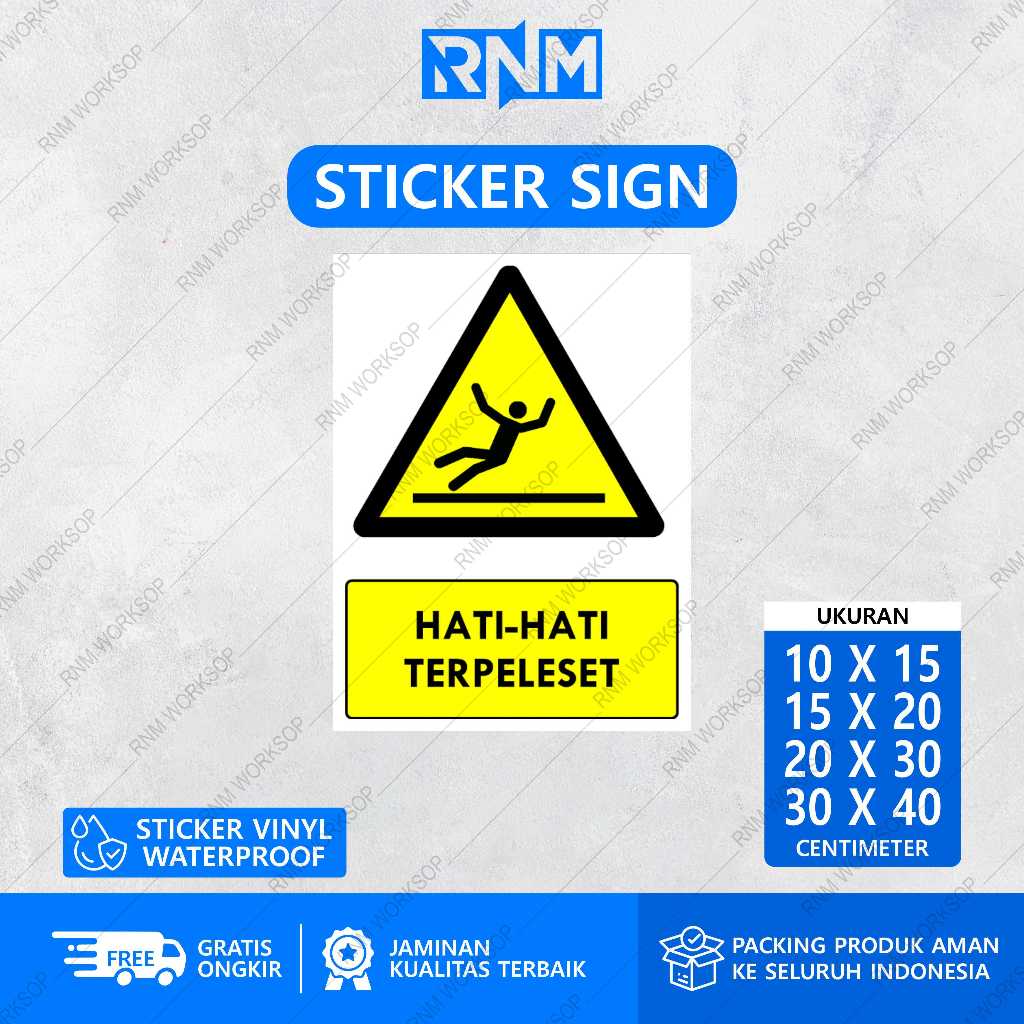 STIKER SAFETY SIGN RAMBU K3 HATI - HATI TERPELESET