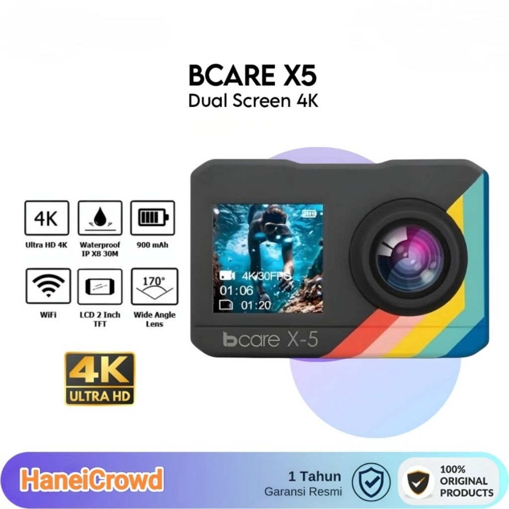 Kamera Action Waterproof BCare X5 Ultra HD 4K 8MP