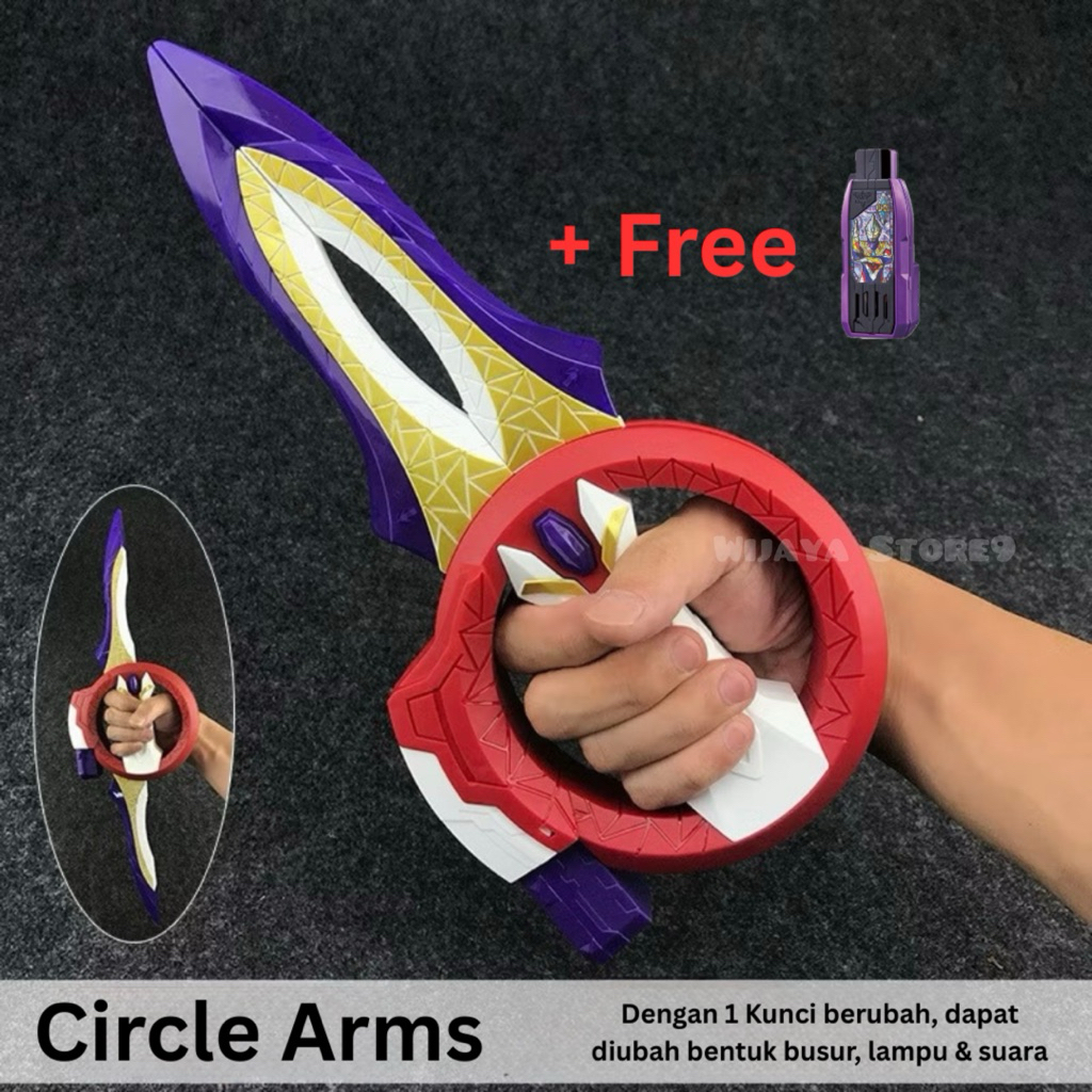 DX Circle Arms Pedang Mainan Ultraman Trigger Alat berubah New Gen Tiga untuk Anak-anak dengan Lampu
