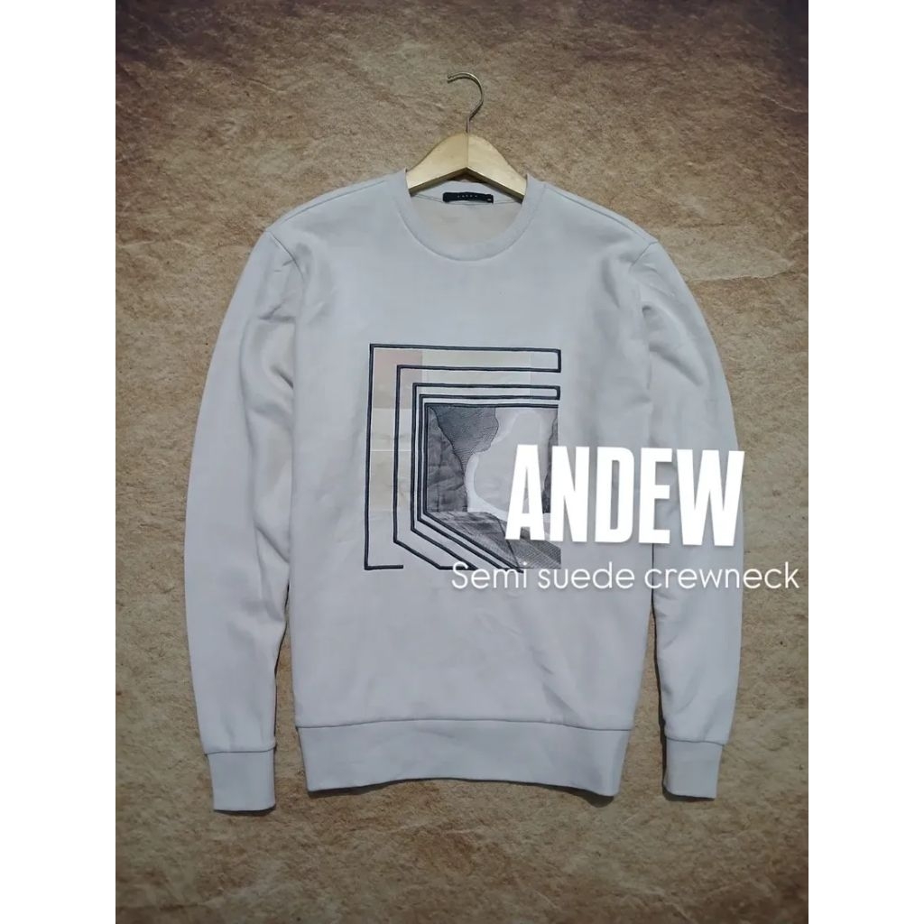 crewneck ANDEW bahan semi suede lembut recomend