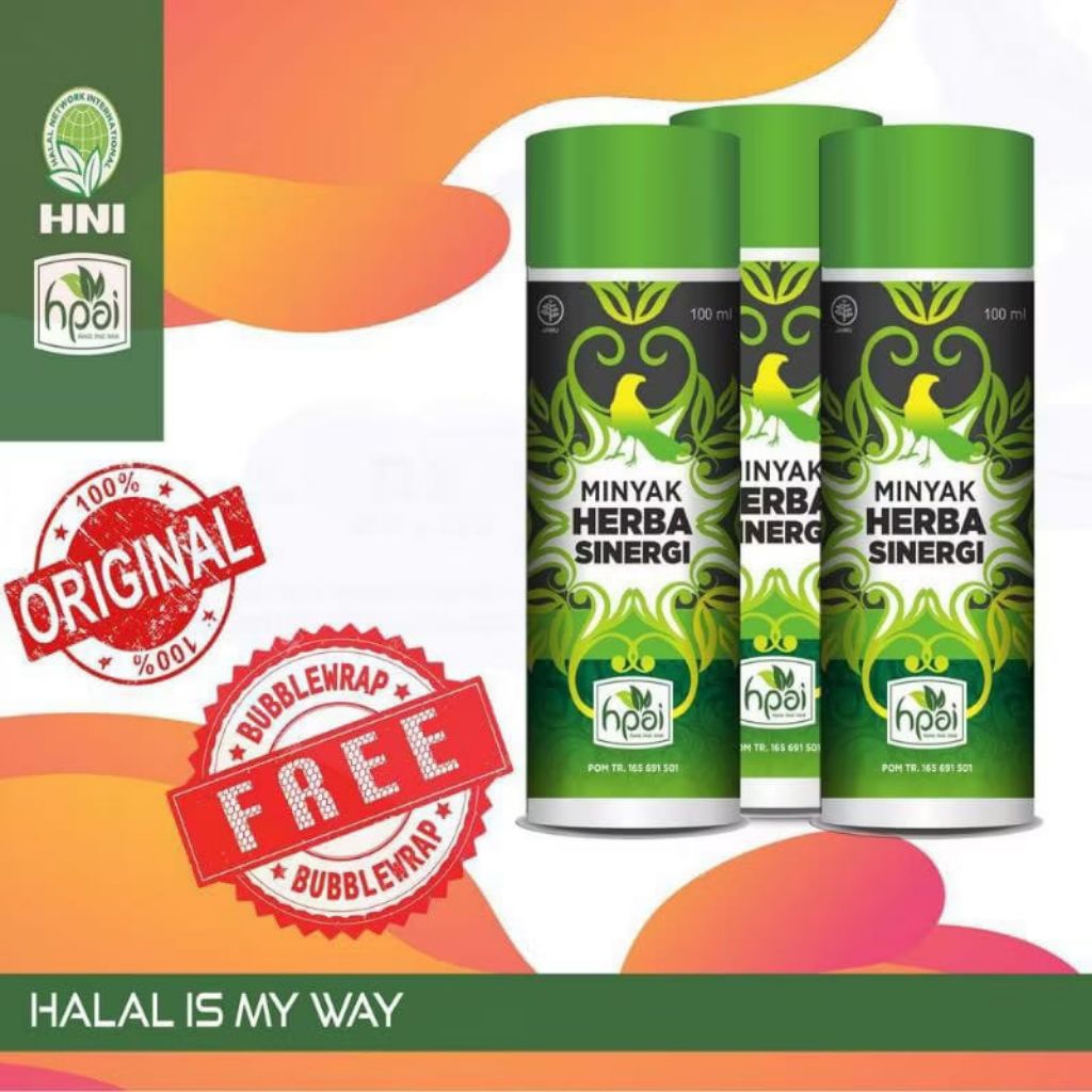 [BUNDEL 3 BOTOL] Minyak Herbal Sinergi ORI - Minyak Herbal Sinergi HPAI asli - Minyak Bubut Herbal A