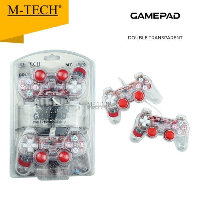 Gamepad Double USB Transparan M-TECH Stick Getar - Joystick Double USB Transparant PC Laptop PS3