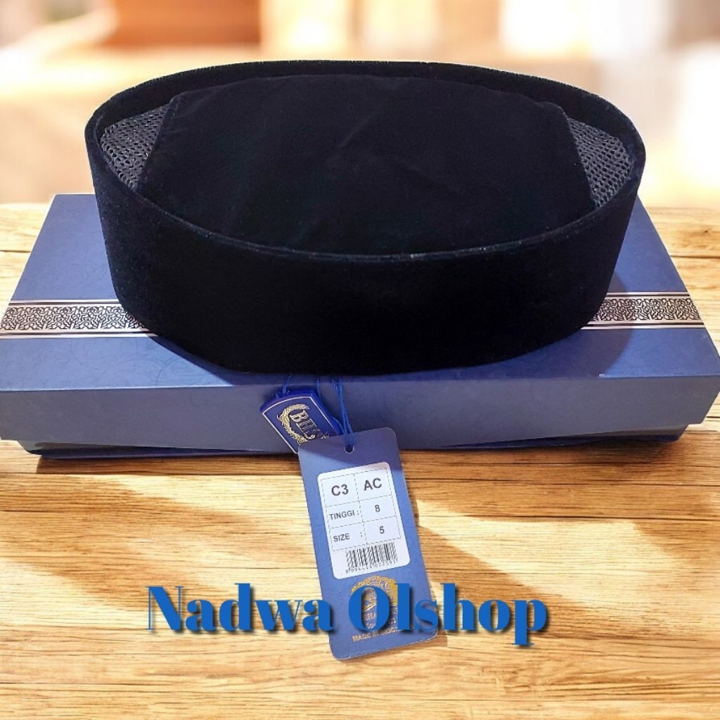 Peci bhs hitam original tinggi 8,9 dan 10cm peci bhs classic ac