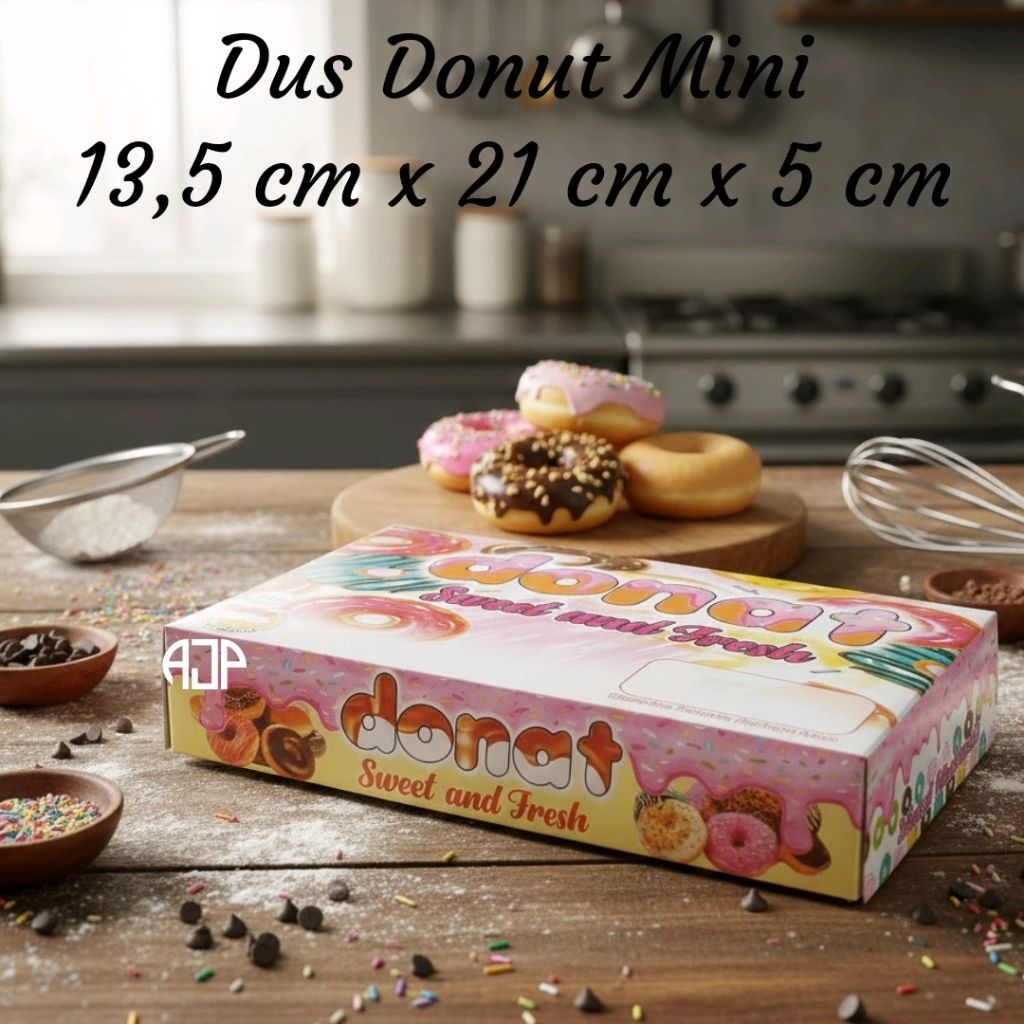 Dus / Box Donut Mini Ukuran 21 cm x 13,5 cm | 25 pcs