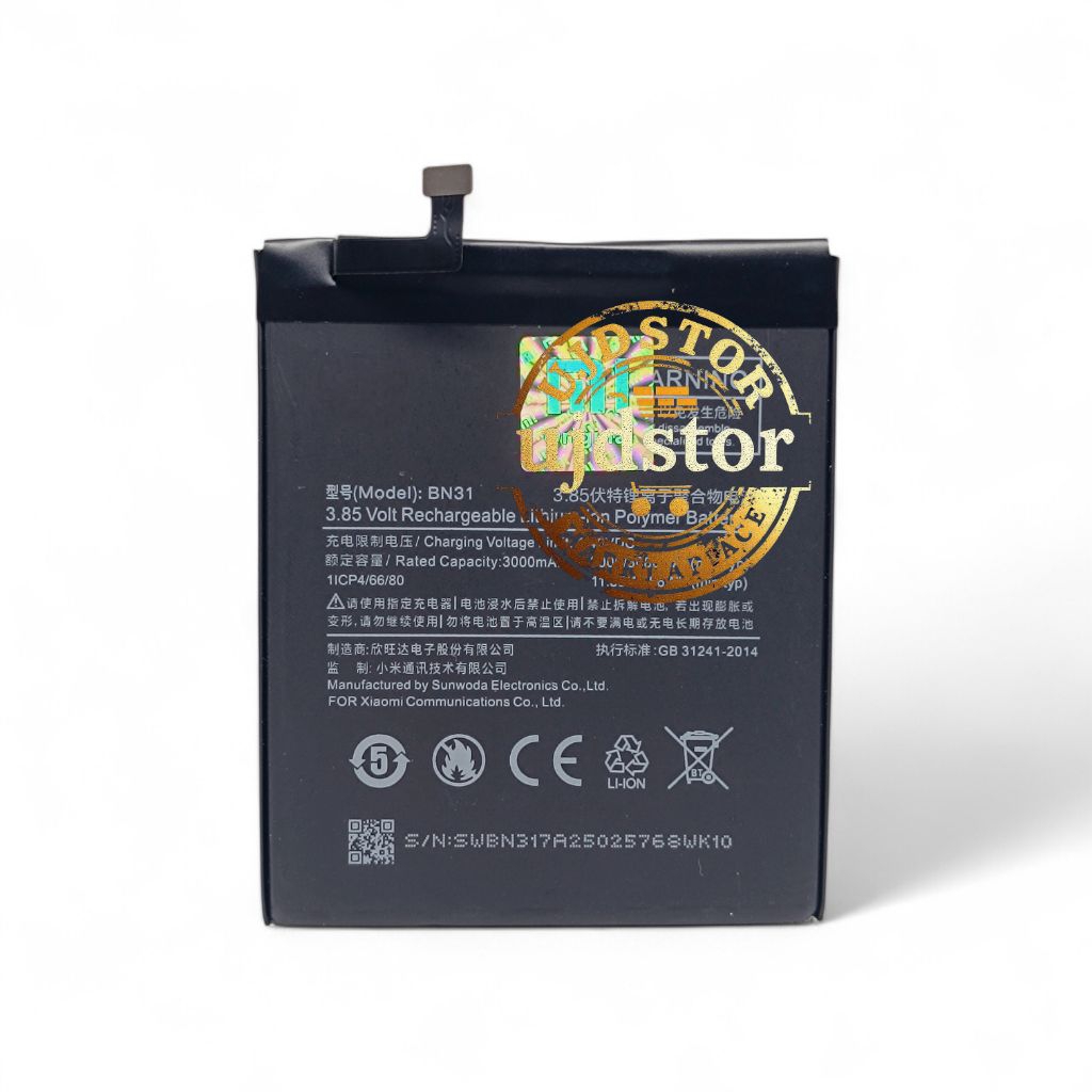 BATERAI BATRE XIAOMI REDMI NOTE 5A BN31 ORIGINAL