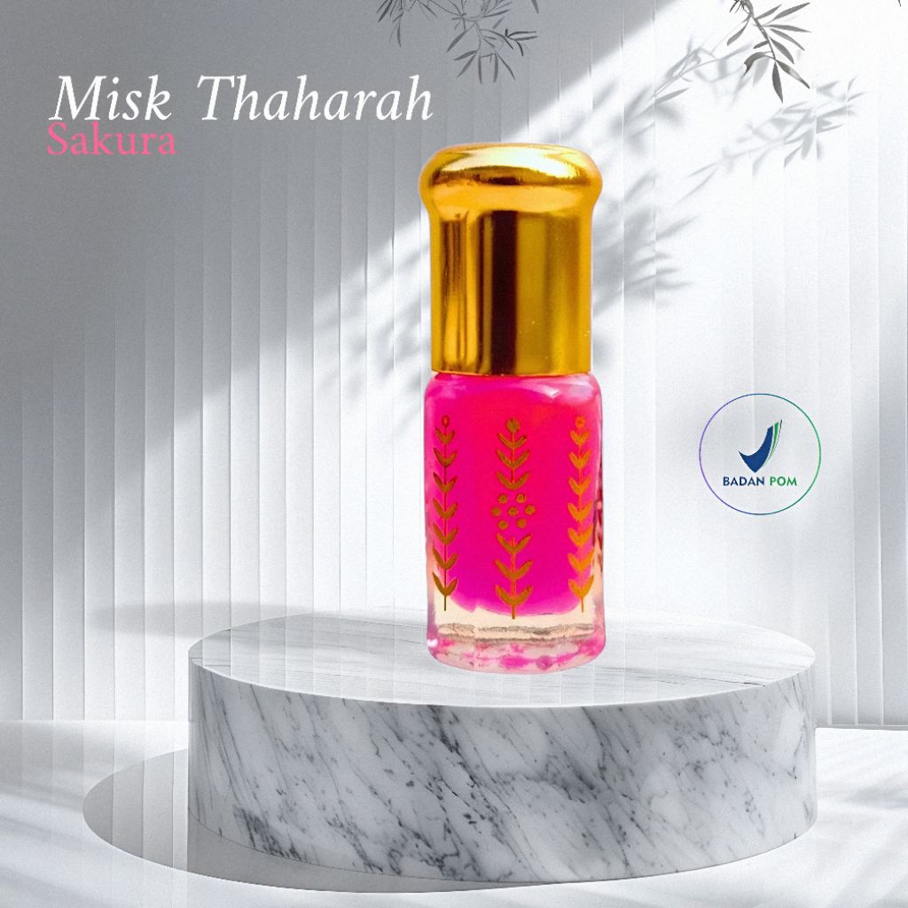 Misk Thaharah | Parfum Misk Thoharah Sakura Eau De Parfume 3ml | Non Alkohol | Parfum Unisex Tahan L