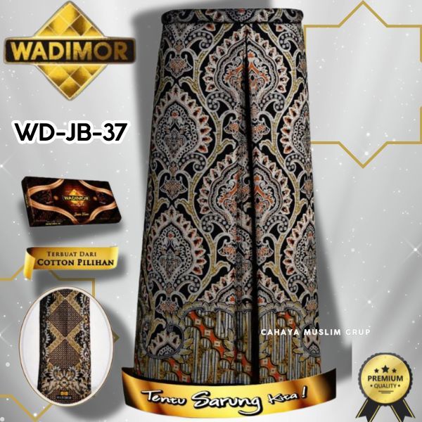 WADIMOR SARUNG WADIMOR MOTIF BATIK PEKALONGAN & HITAM POLOS KATUN PREMIUM 100% ORIGINAL