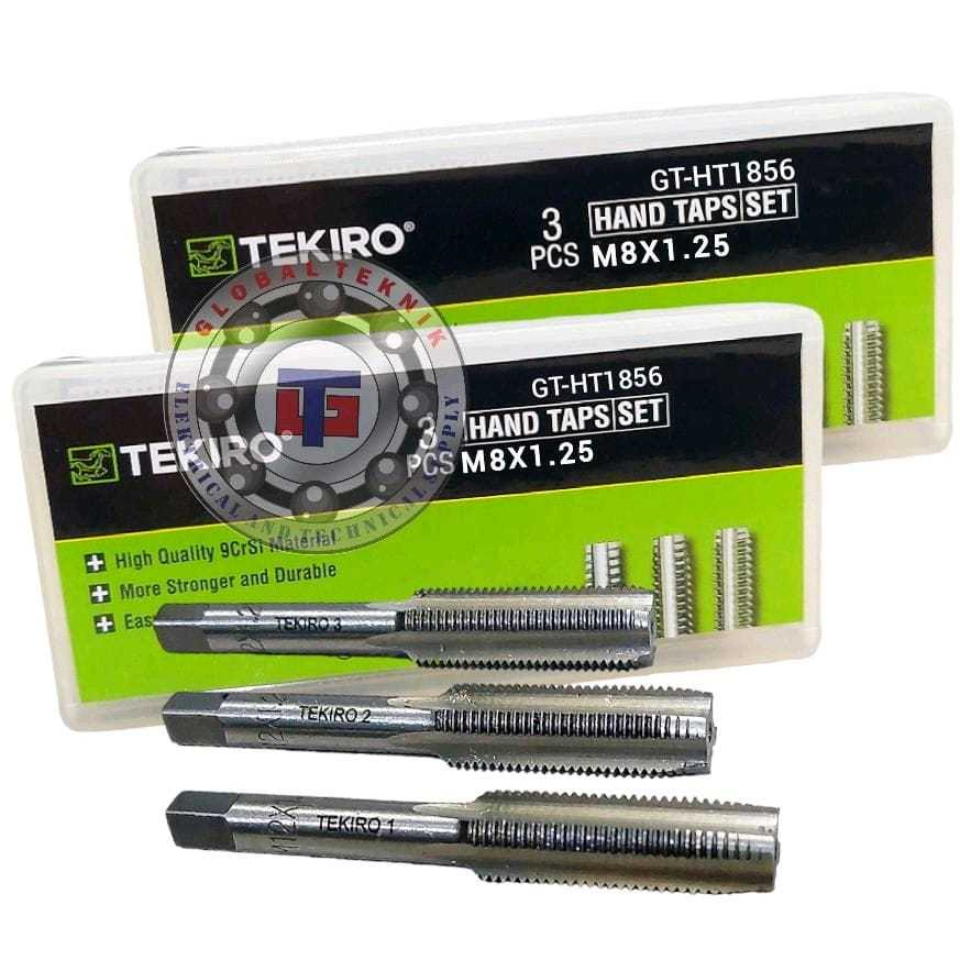 Hand Tap Set M8 X 1.25 mm 3 Pcs Tekiro - 1 Set Hand Tap M8x1.25 mm Tekiro
