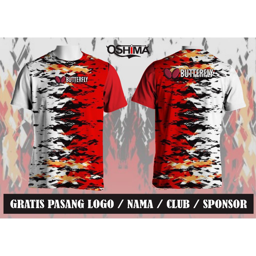 KAOS JERSEY OLAHRAGA TENIS MEJA BUTTERFLY