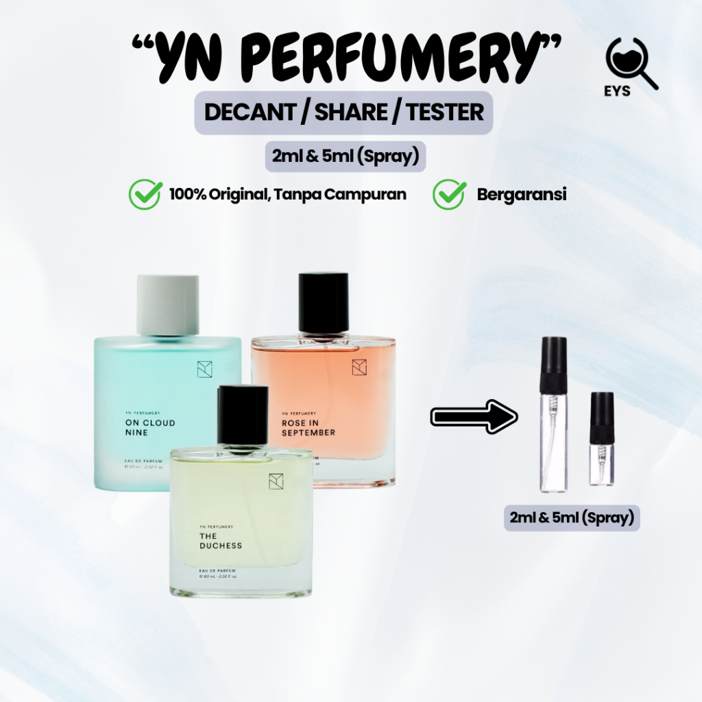 Decant / Tester YN Perfumery 2&5 ml  -  On Cloud, Rose in September, The Duchess - Share in jar Perf