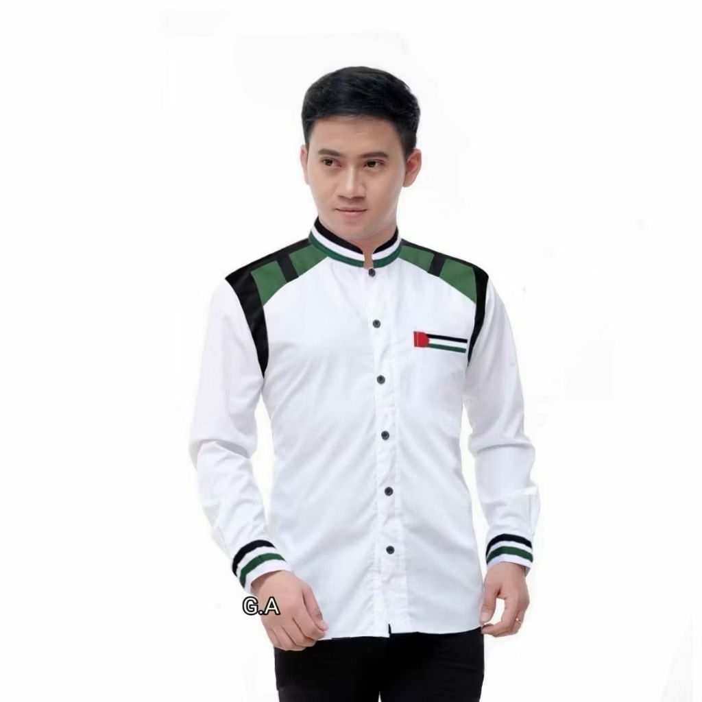 Baju Koko palestina motif tanduk rusa