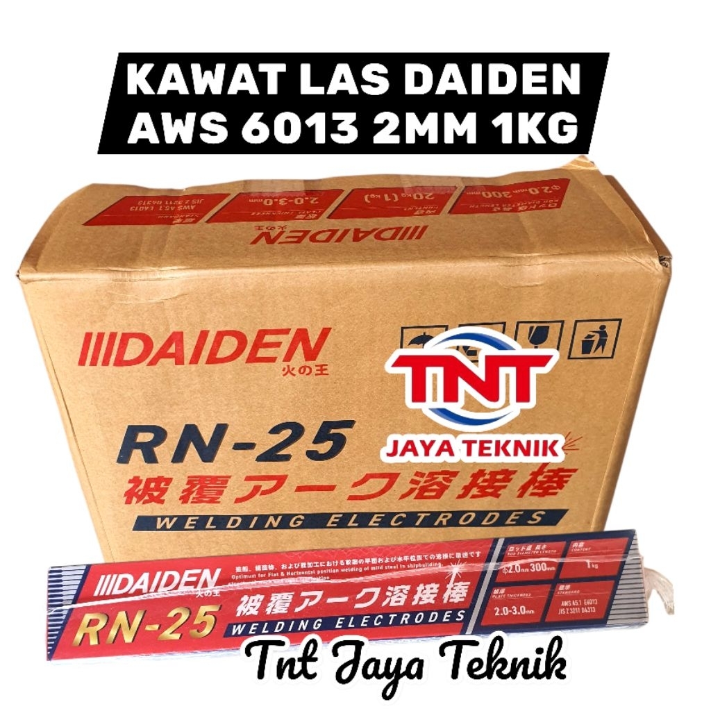 DAIDEN RN-25 KAWAT LAS 2MM 1KG AWS 6013 / KAWAT LAS BESI DAIDEN RN25 2 MM 1KG