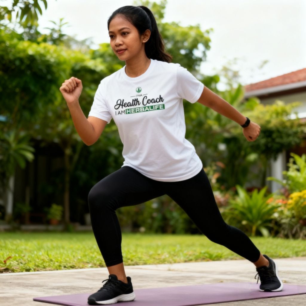 Kaos Wanita Slim fit Sablon H L F health coach