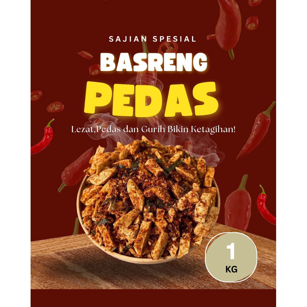 Basreng Pedas 1 Kg Bumbu Daun Jeruk Renyah Krispi Gurih