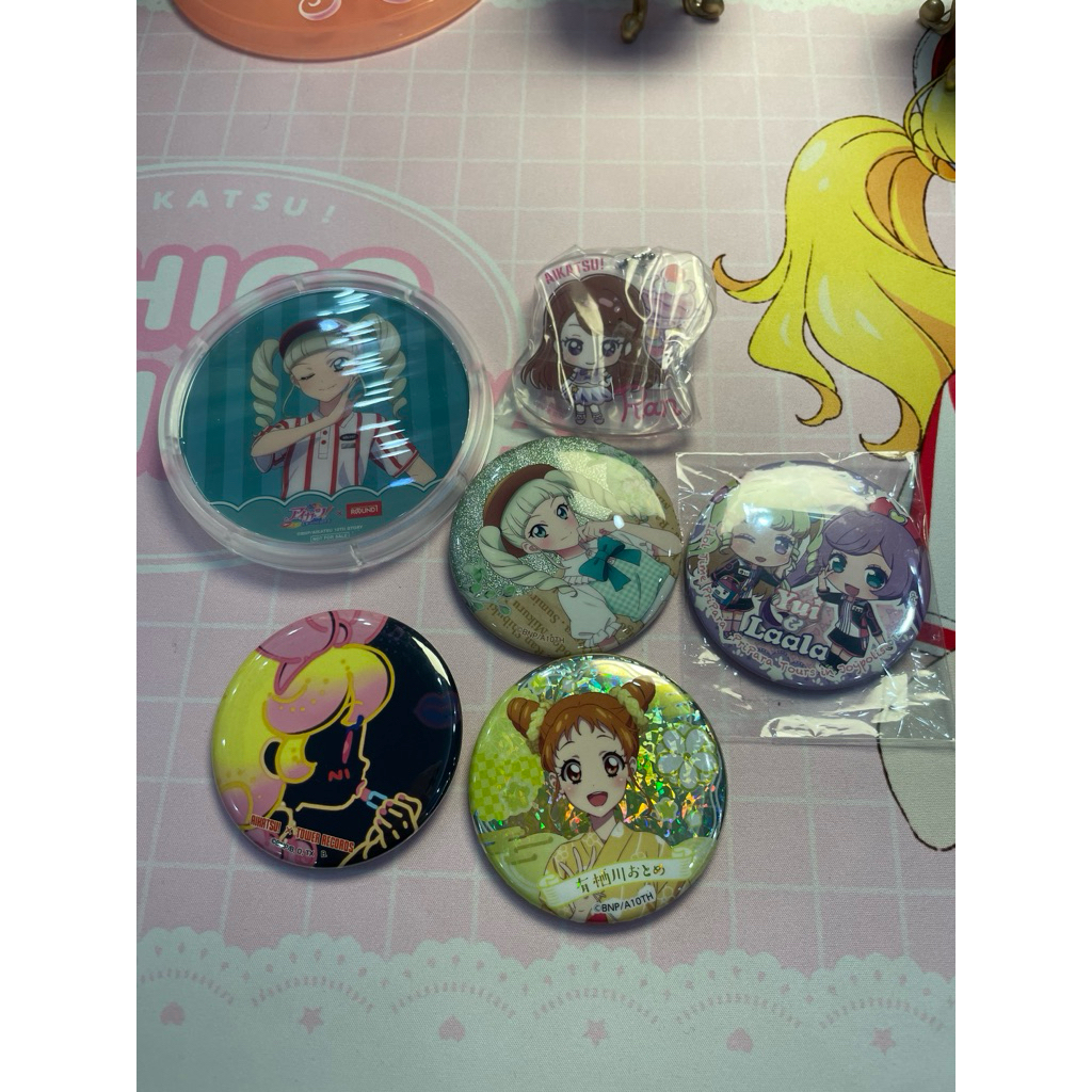 Aikatsu Pripara Character Bagde Pin Coaster Ganci Keychain Ichigo Ran Otome Yurika Yui Laala