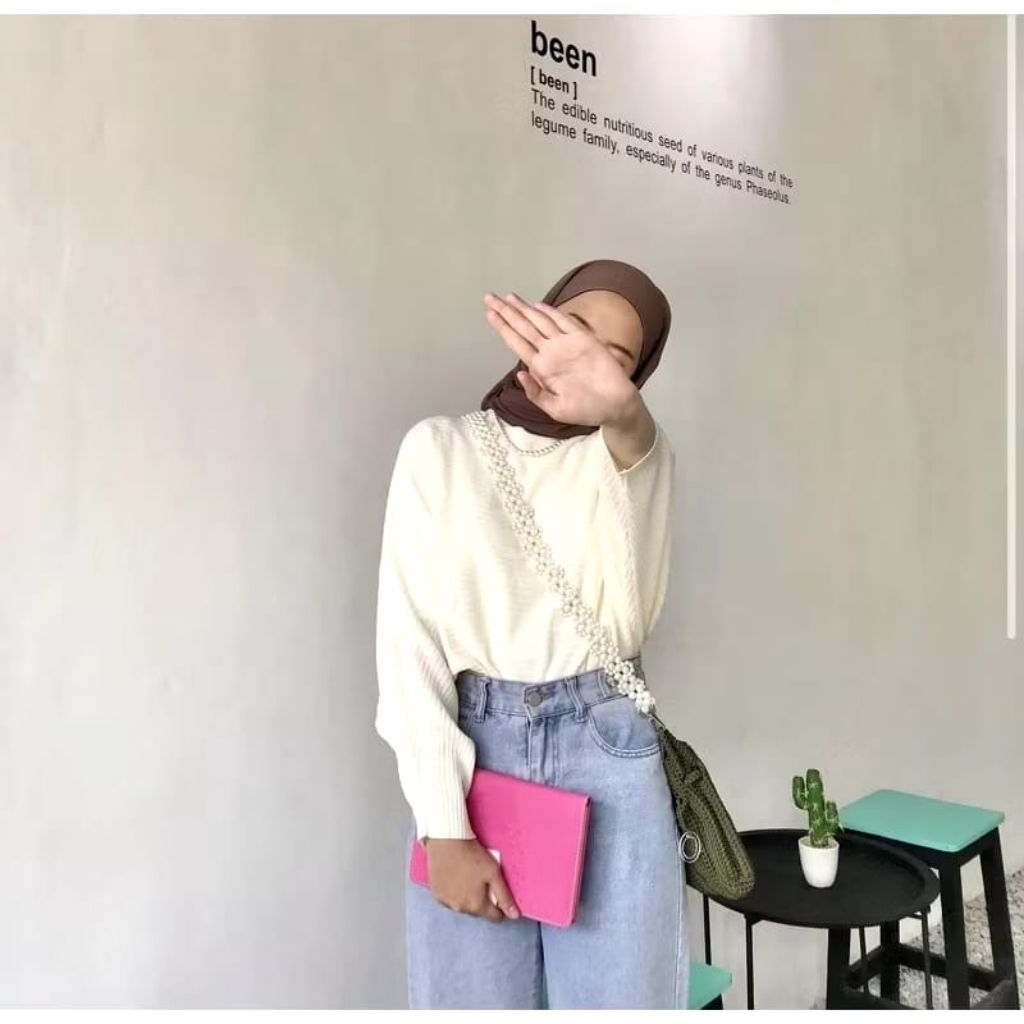Knit Batwing Oversize | Rajut Batwing Laaperal | Sweater Rajut Kalong | Mint