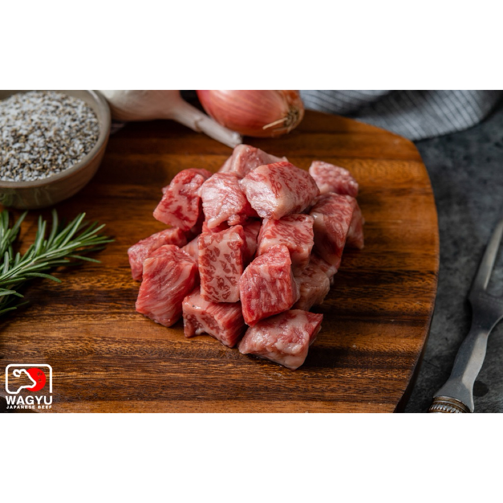 [WAGYU A5] Daging Sapi A5 Saikoro Miyazaki Kobe Kagoshima Jepang 180-200g