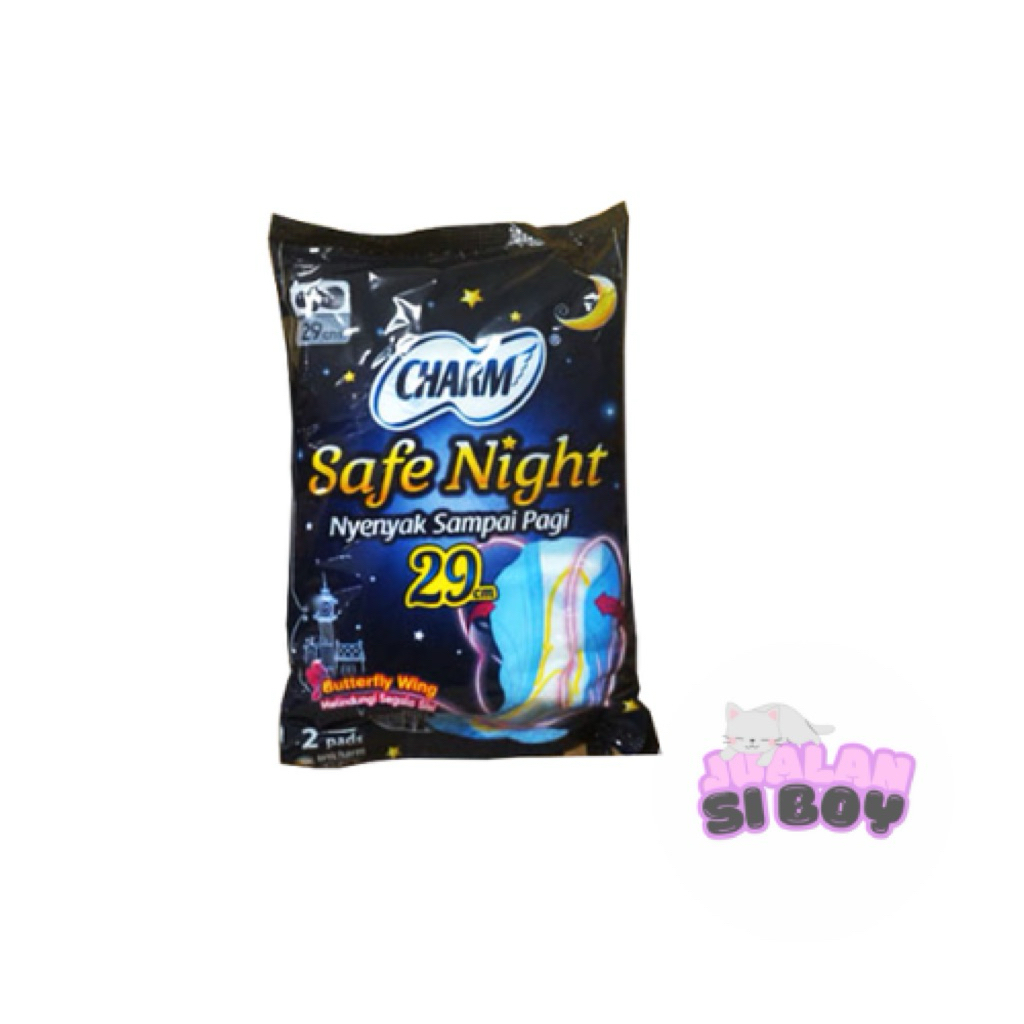 Pembalut Charm Safe Night sachet isi 2 (29 cm)
