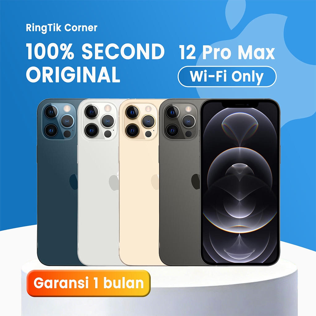 iPhone 12 PRO MAX (WIFI ONLY) Variasi Khusus 128/256/512GB Game&Live Bekas Second Original Mulus