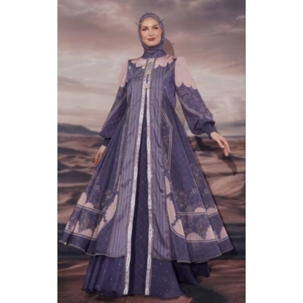 LINA SUKIJO YOLAINE DRESS AND SCARF MEWAH