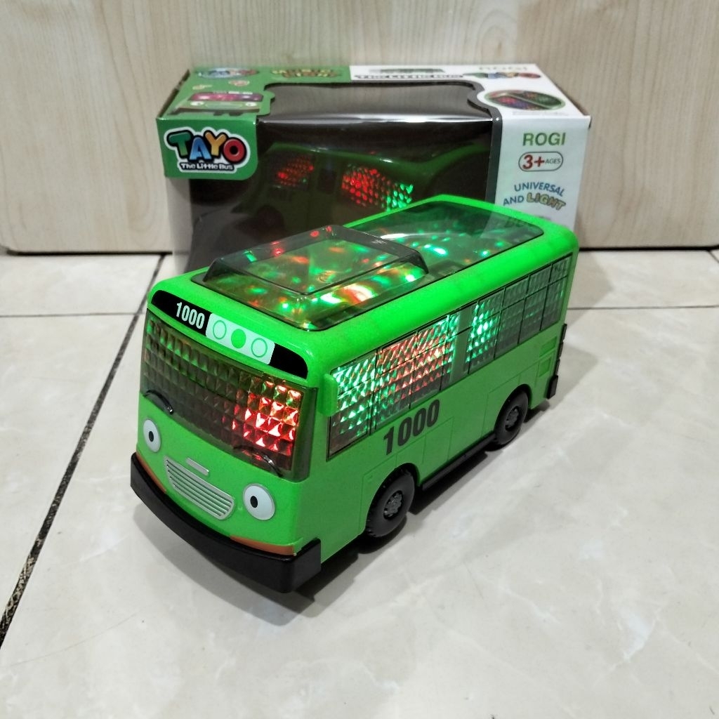 Mainan Mobil Tayo Bus bisa jalan ada lampu dan musik
