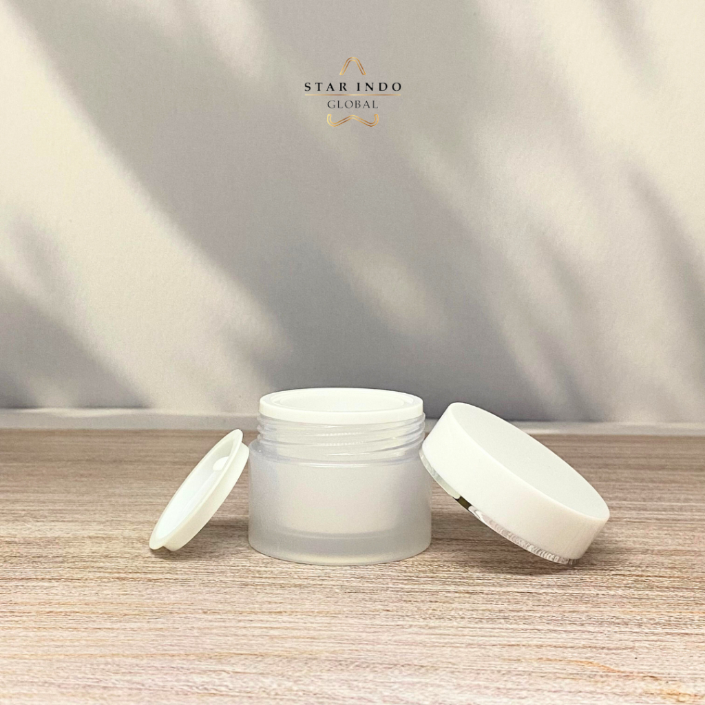 Kemasan Kosmetik Jar Krim 15gram warna tutup Putih / Jar bahan plastik PP