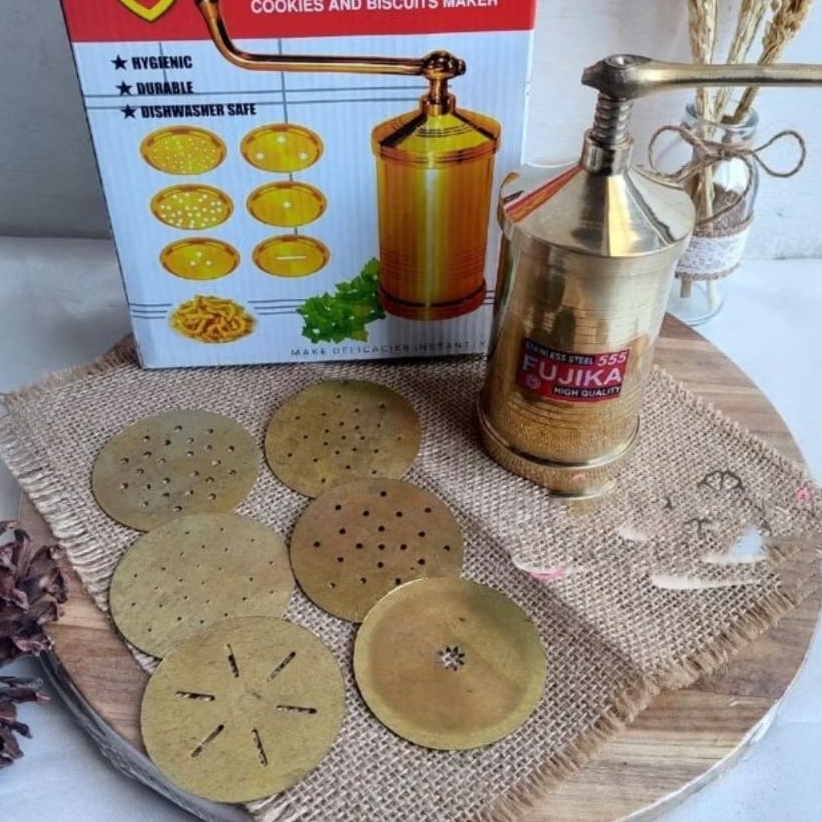 Cetakan Presan putar kue kering akar kelapa putu mayang cokies maker kuningan fujika