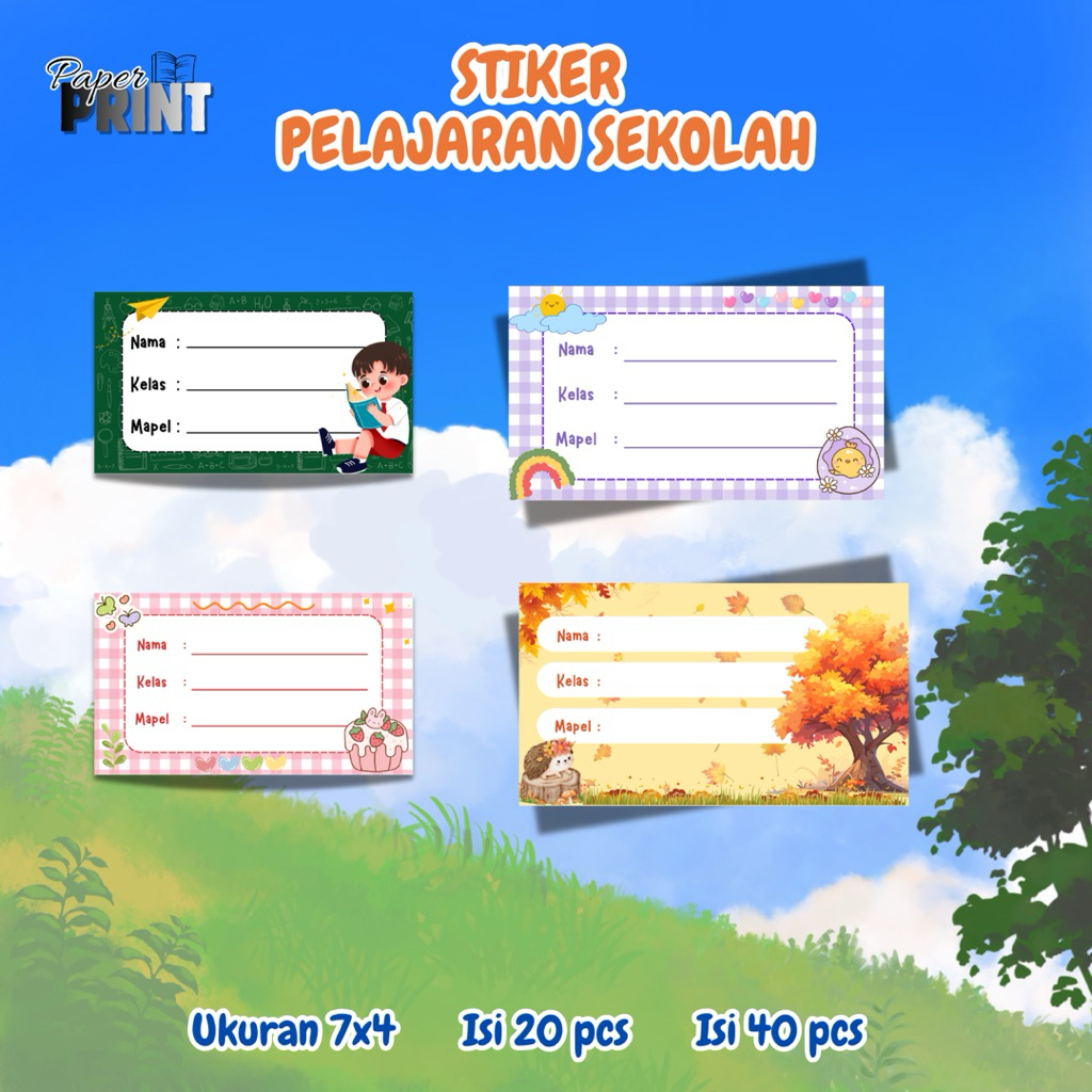 STIKER PELAJARAN SEKOLAH LABEL BUKU PELAJARAN