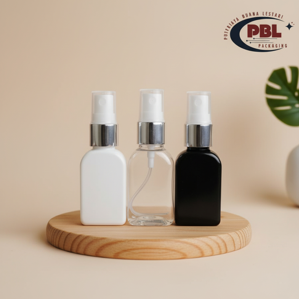 Botol Spray 30ml Kotak PET / Botol Face Mist Spray 30ml Kotak Tebal / Botol Plastik Spray 30ml Kotak