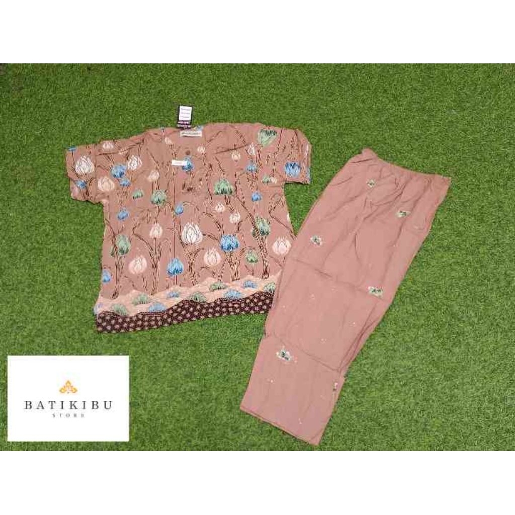 Setelan Celana Panjang Lengan Pendek Sekar Mekar Unggul Jaya Jumbo [ L ]