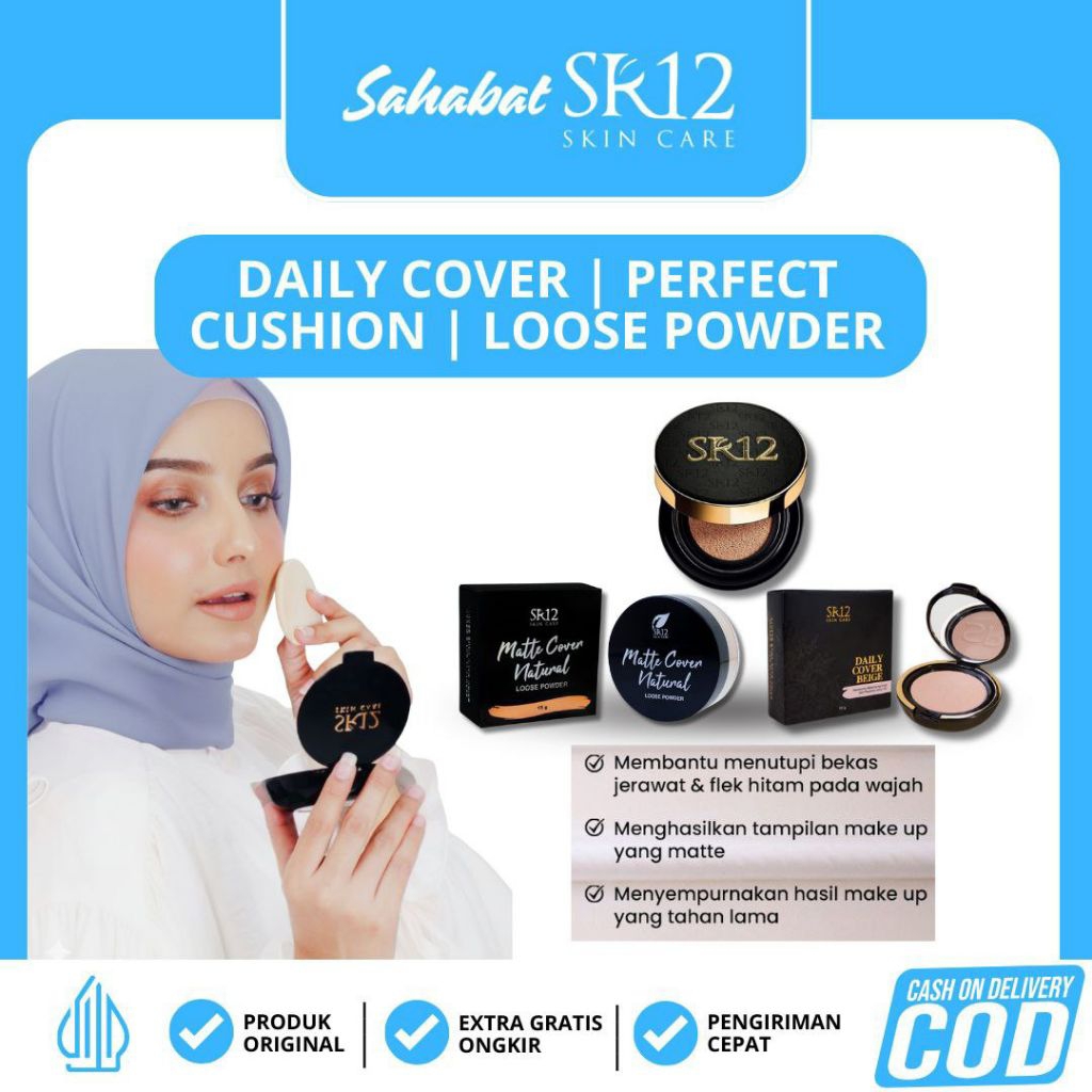 Perfect Cushion SR12 Bedak Cair Matte Foundation Glowing Tahan Lama