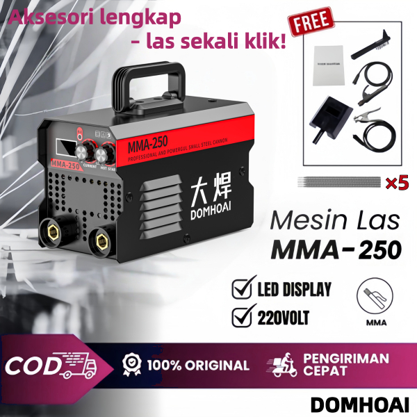 DOMHOAI Mesin Las MINI 450 Watt MMA-250 Mesin Las listrik portable alat las Welding Tools