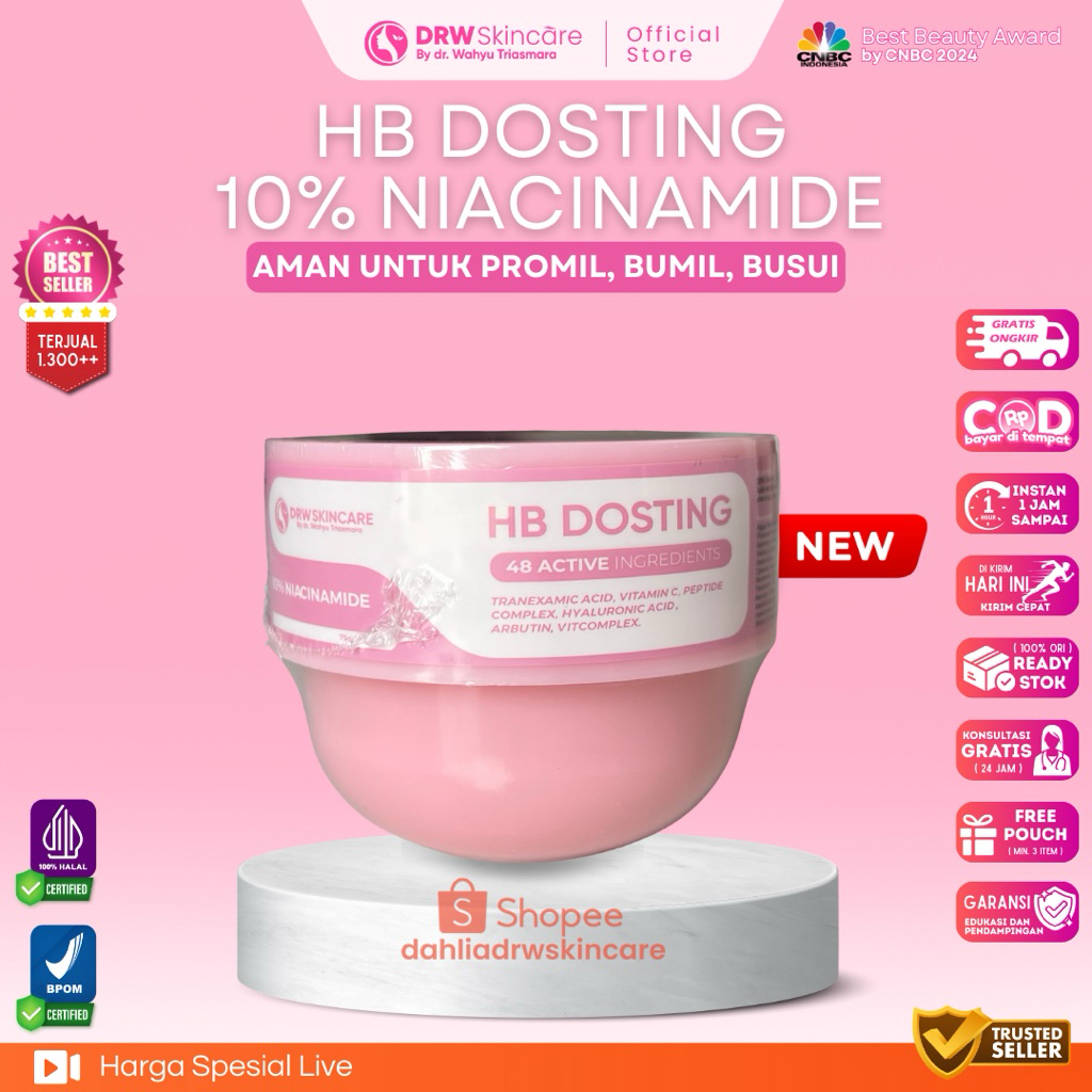 DRW skincare HB Dosting DRW Skincare 10% Niacinamide + 48 Bahan Aktif | No 1 DRW Night Lotion Pemuti