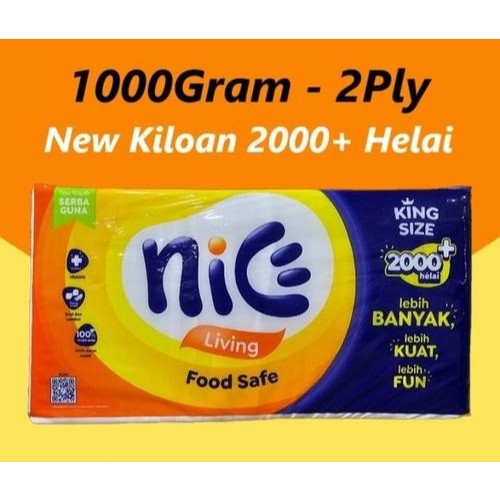 TISSUE NICE 1000 GRAM 2 PLY NICE 1000 ISI LEBIH BANYAK NICE 1000 PROMO