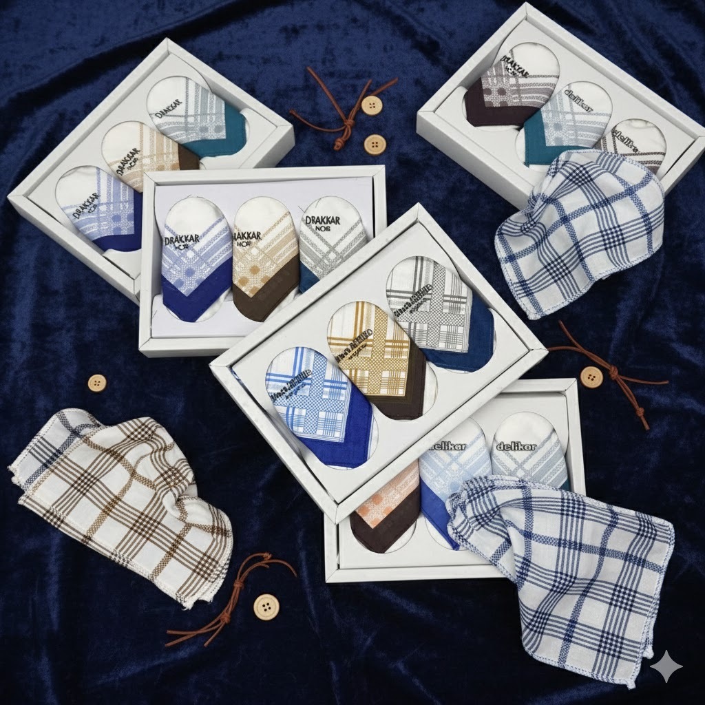 Sapu Tangan Handuk Polo Original ( Isi 1 Kotak 6 Pcs ) Warna ( Cerah ) - Sapu Tangan Polo Cotton Hig