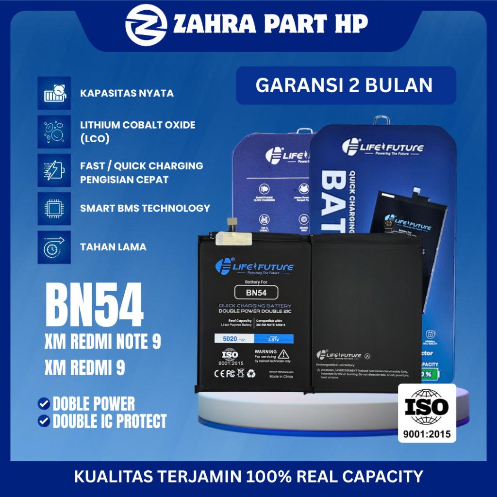 BATERAI BN54/REDMI NOTE 9/NOTE 9 PRO LF LIFE FUTURE QUICK CHARGING