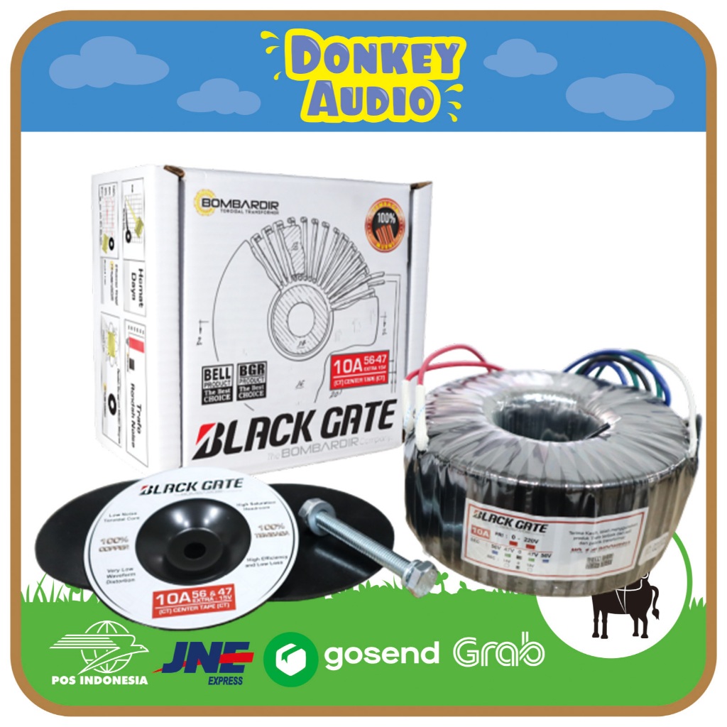 Trafo Toroid 10A CT 47V – 56V BlackGate Bombardir | BGR BELL | 100% Tembaga Murni Travo Toroidal Tra