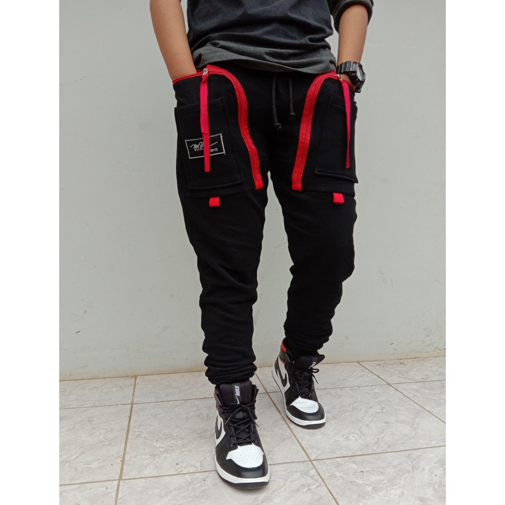 Jogger Cargo Panjang Nyaman Stylish kain fleece tebal