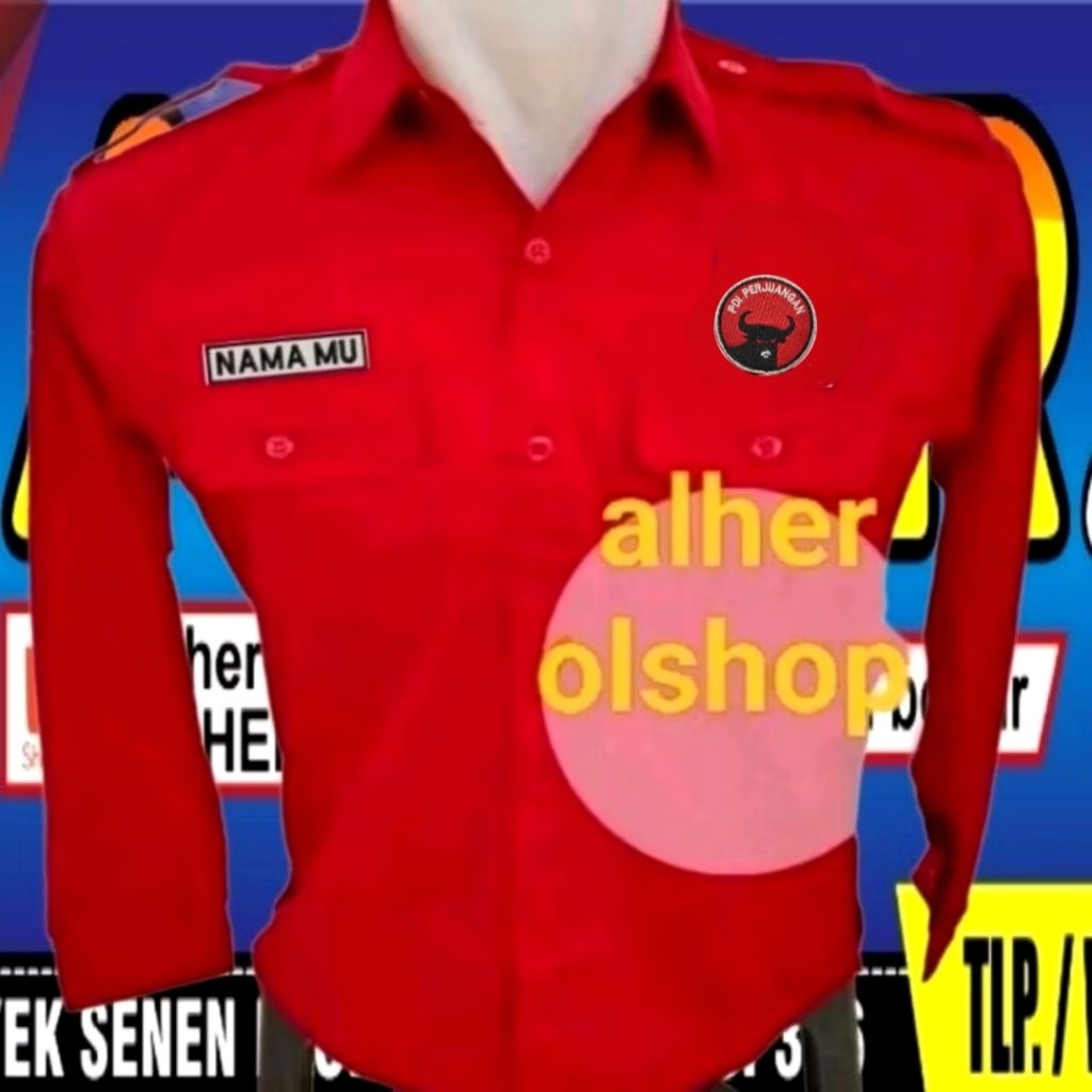 kemeja partai PDI terbaru baju partai PDi seragam partai pdi kemeja PDI baju pdi seragam pdi kemeja 