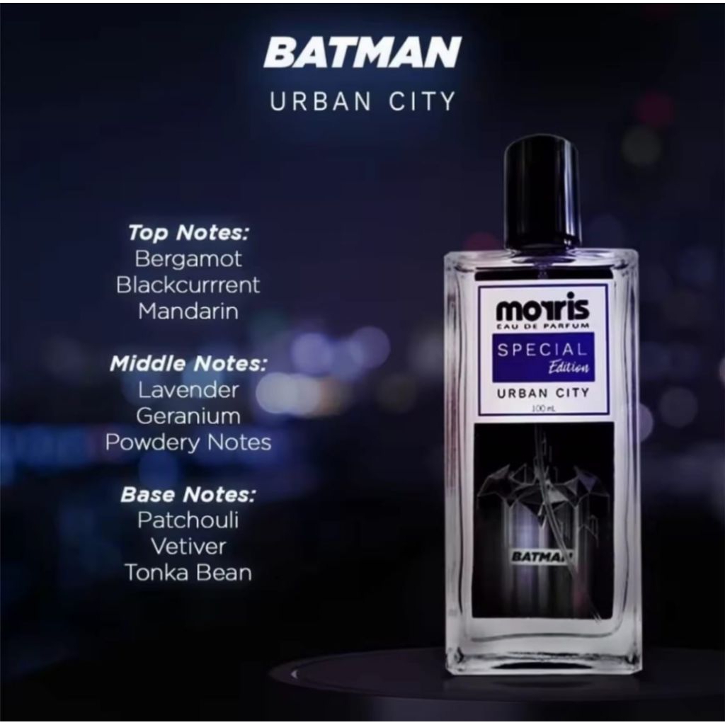 Morris Eau De Parfum Marvel Edition Batman 100ml Parfum Pria