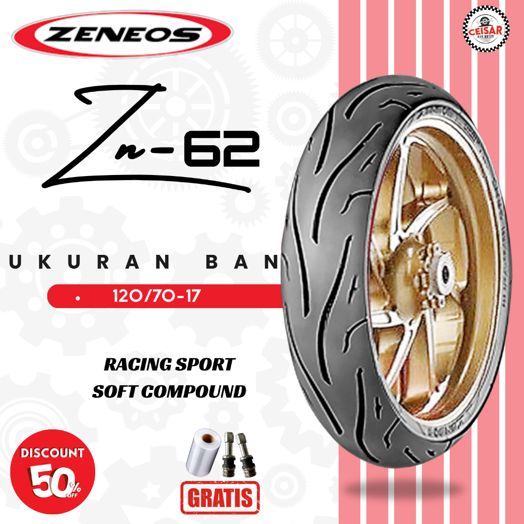 Ban Soft Compound Motor Sport -  ZENEOS ZN62 RS 120/70 Ring 17 Tubeless
