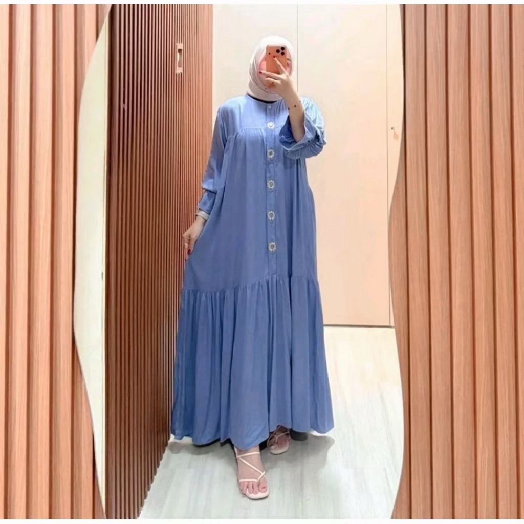 MELDA DEVINA GAMIS BORDIR DRESS RAYON TWILL
