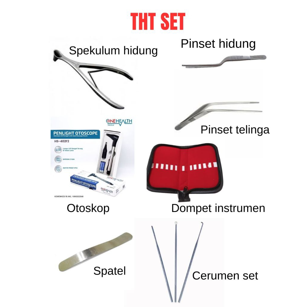 Original | Paket Instrumen THT Lengkap Dengan Otoskop
