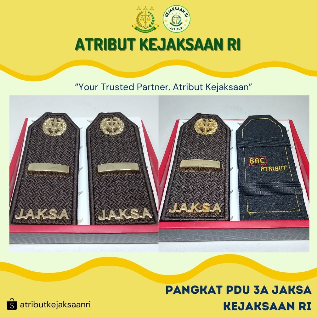ATRIBUT KEJAKSAAN RI - PANGKAT PDU PDUK PDUB JAKSA GOLONGAN 3A
