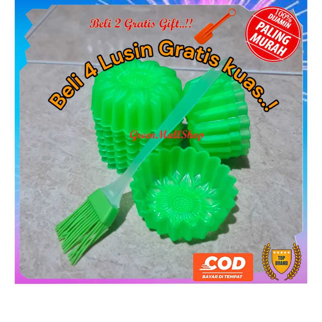 48 Pcs Cetakan Puding Agar Teratai Talam Kue Kering Bolu Putu Ayu Apem Jelly Spiral Coklat Bulat