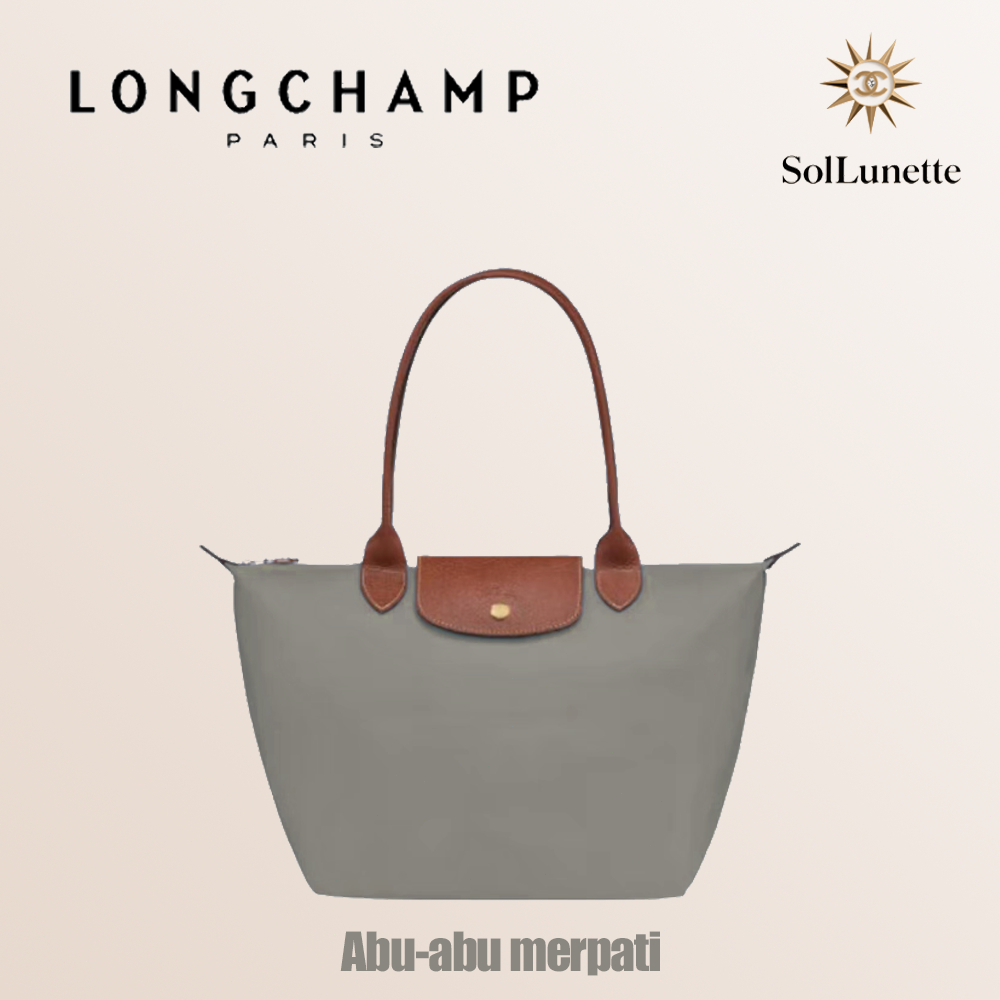 LONGCHAMP Produk Terbaru 2025 Le Pliage Original L - Warna Abu-abu Merpati