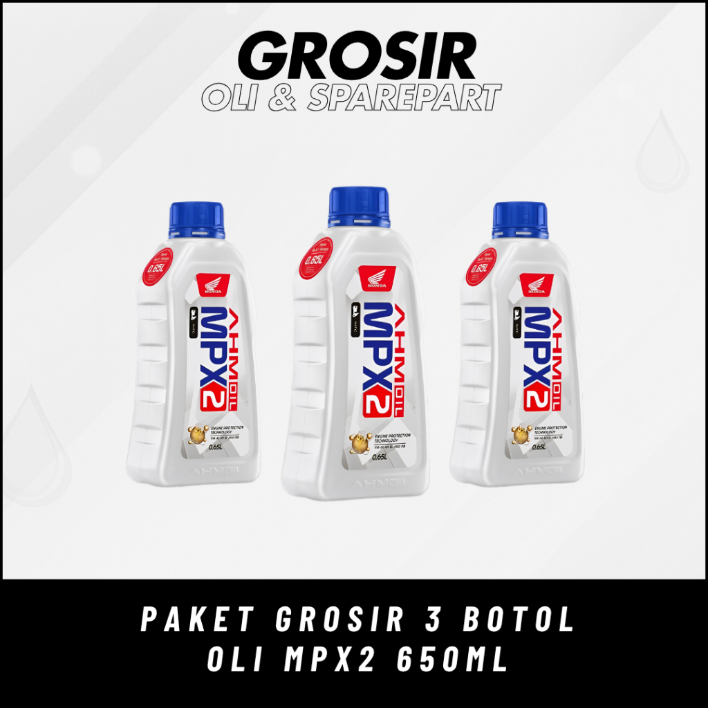 Paket Grosir 3 Botol Oli Mpx 2 650ml 0.65 L 10W-30 Matic Original Kemasan Baru