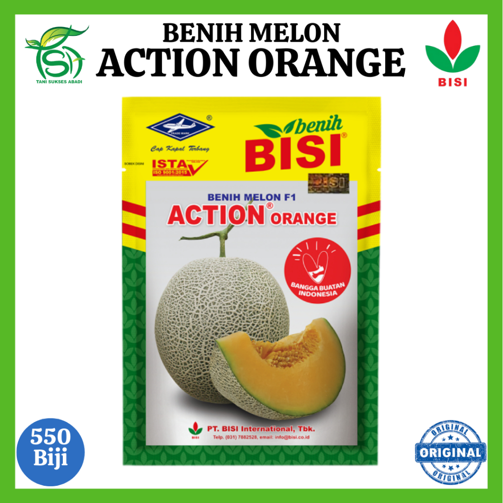Benih Melon ACTION ORANGE - 550 Butir - Bibit BISI F1
